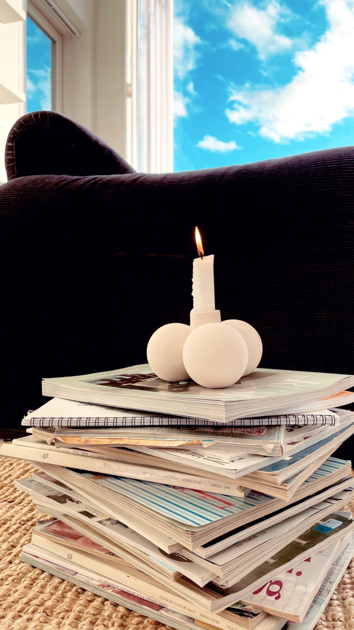 Moment Candle Holder - Beige Speckle
